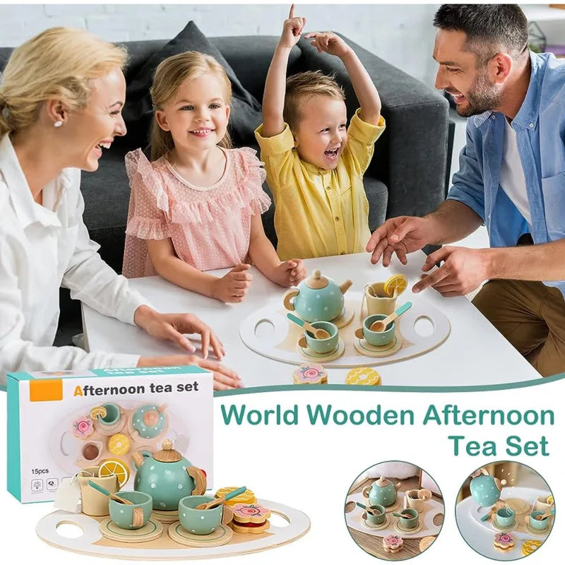 Wooden Afternoon pretend Tea Set toy