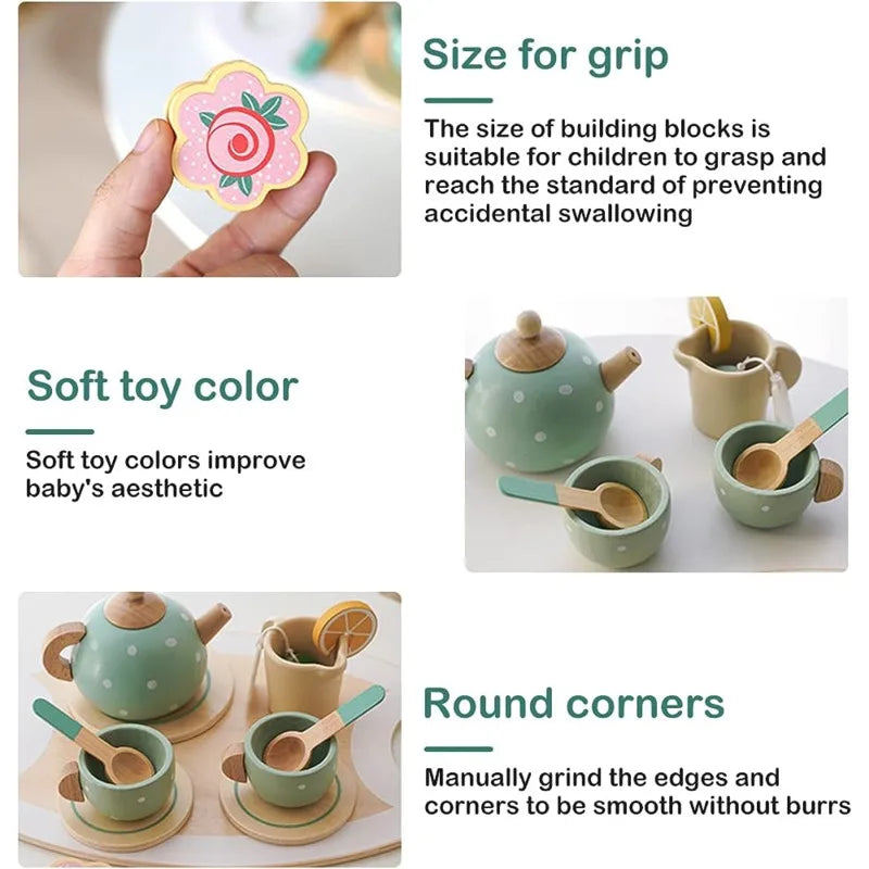 Wooden Afternoon pretend Tea Set toy