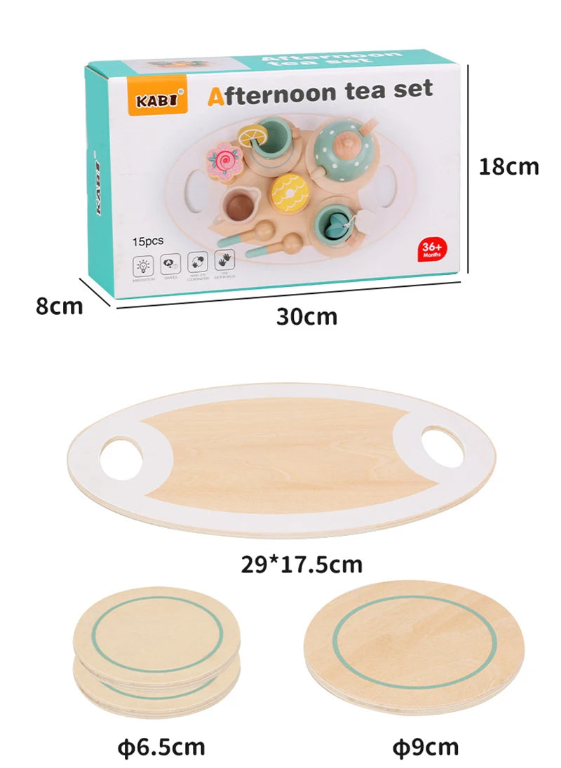 Wooden Afternoon pretend Tea Set toy