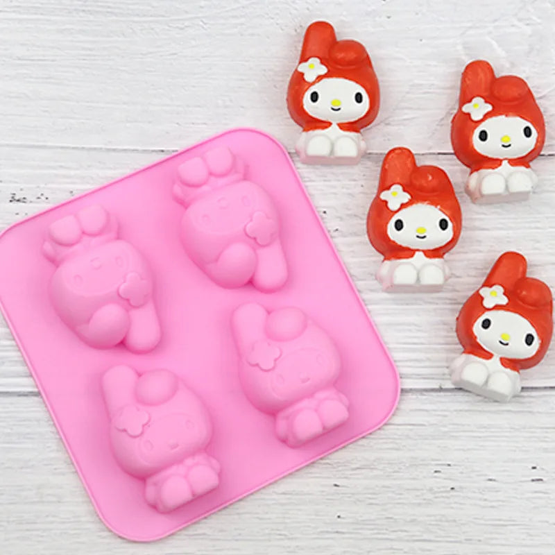 Cartoon Silicone Mold For Baking Stitch Bear Mouse Cat Pig Duck Chocolate Soap Mould Animal Cake Decorating Tool Cupcake Topper