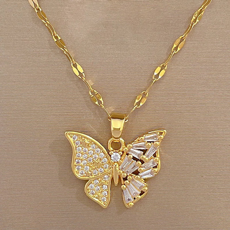 Stainless Steel Jewelry Set Hollow Butterfly jewelry set