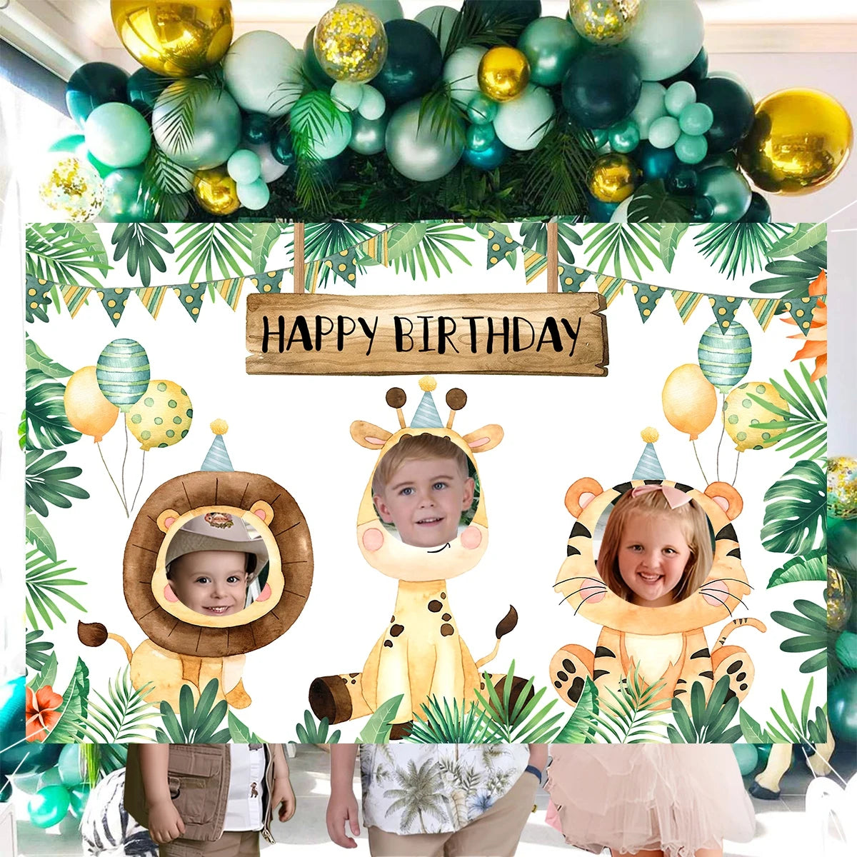 Jungle Animal Birthday Backdrop