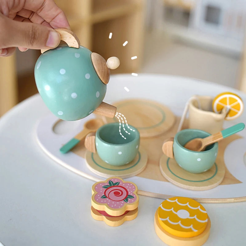 Wooden Afternoon pretend Tea Set toy