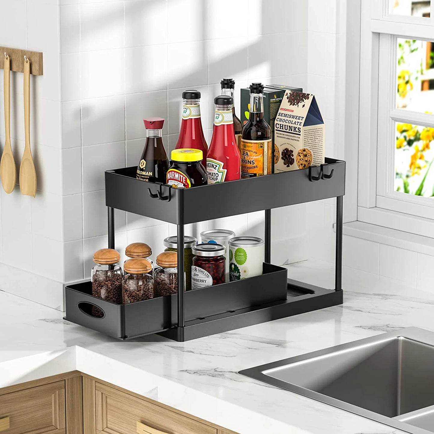 Kitchen Storage Organizer Supplies Sliding