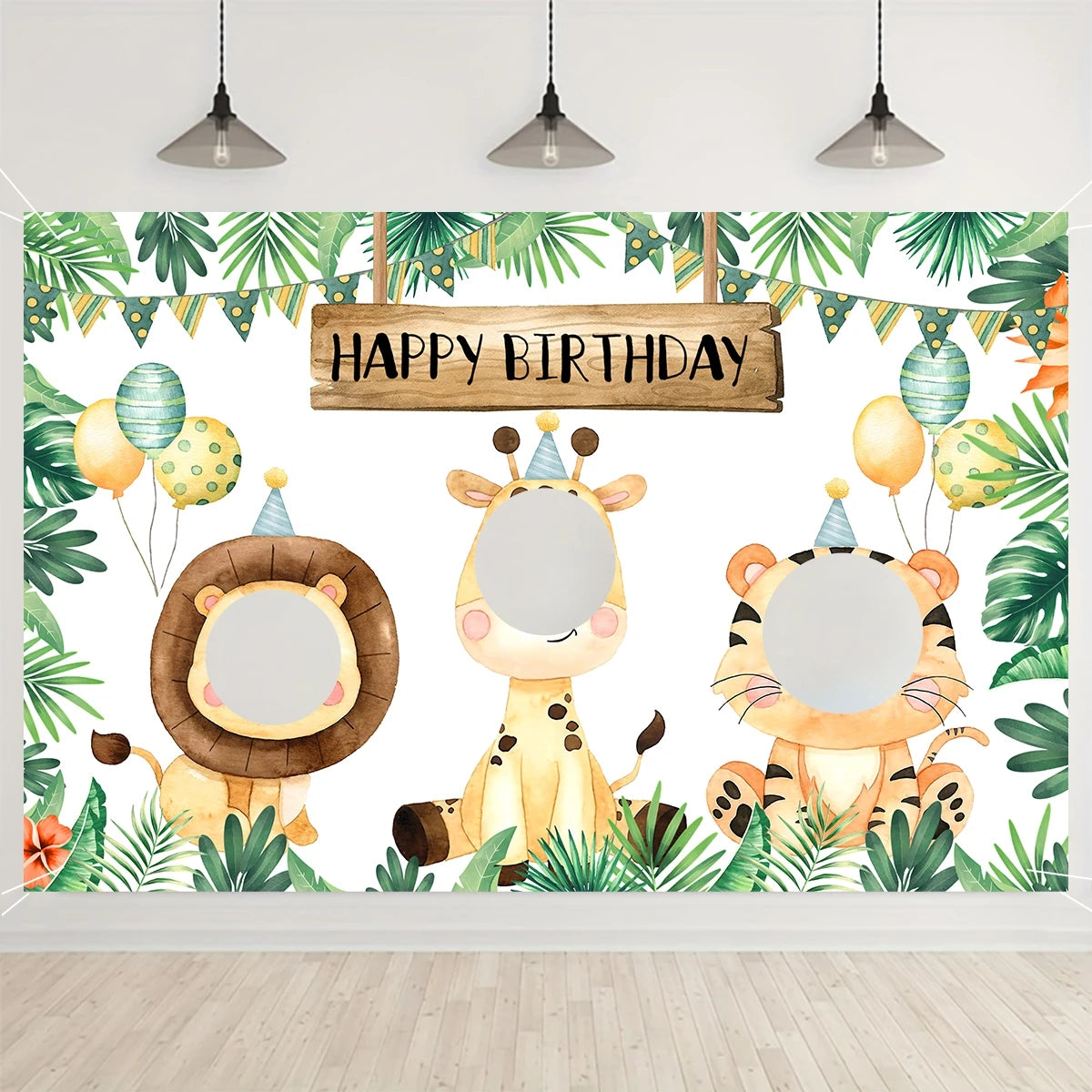 Jungle Animal Birthday Backdrop