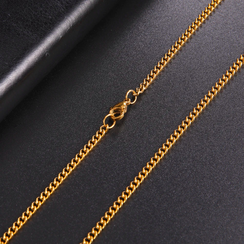 60cm Long Box Chain Necklace Men Stainless Steel